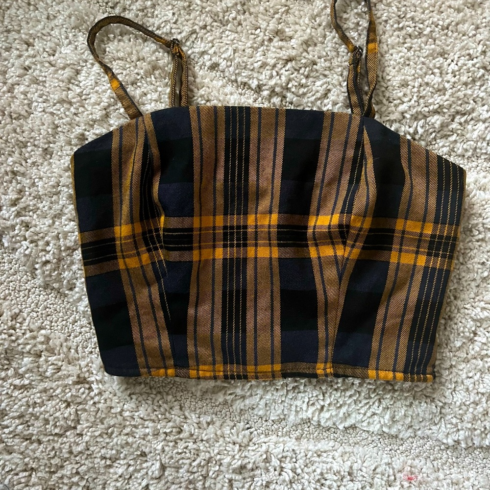 Aeropostale Plaid Crop Tank Top